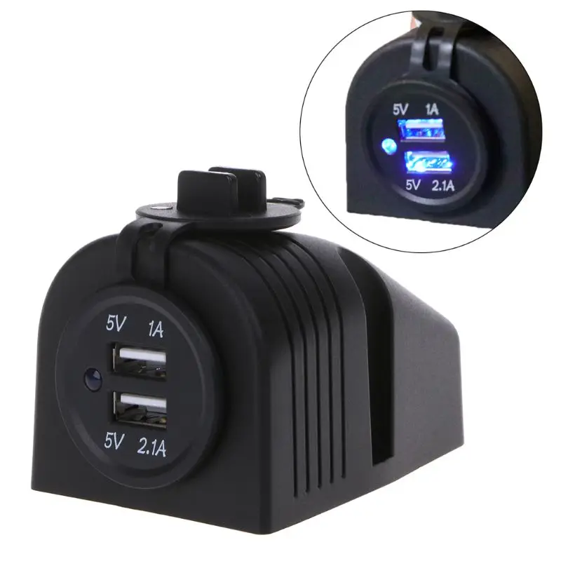 12V 24V Dashboard Mount Dual USB Панель зарядное устройство адаптер для автомобиля лодка морской грузовик