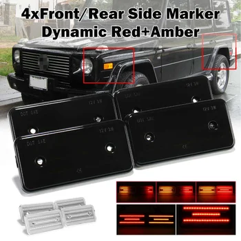 

4Pcs Dynamic LED Side Marker Bumper Lights Flowing Turn Signal Lamps for Mercedes W463 G-Class G500 G550 G55 G63 for AMG