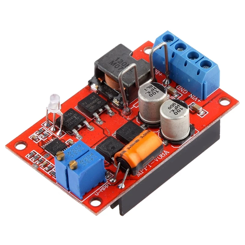 MPPT Солнечный контроллер батарея зарядная плата 1-100 Вт 5A DC5-26V Выходная лампа плавного света индикаторный модуль