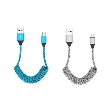 

Micro Usb Type C Cable Stable Fast Charger Retractable Data Cable Nylon Tangle-Free Design Superior Durability