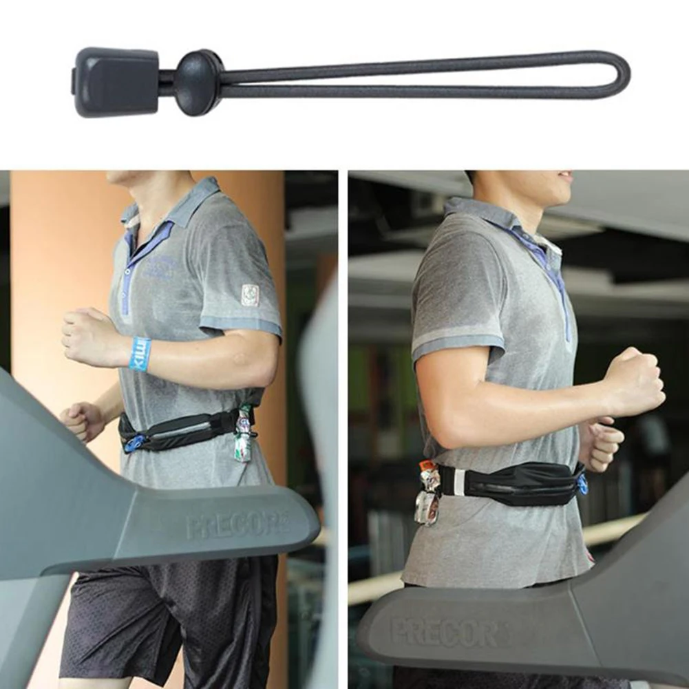 Race Bib Number Fixing Clip Buckle Loop Holder Elastic Rope Marathon Triathlon Running Waist Belt Bag Sport Accessories 2pcs