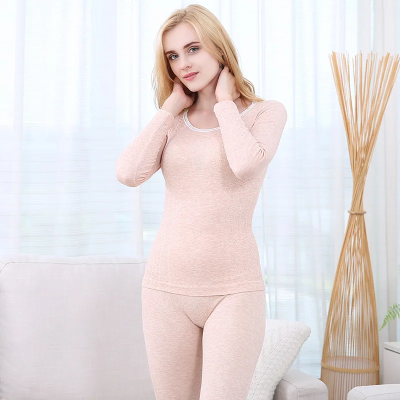 Women's Thermal Underwear Female Long Johns Winter Solid Color Slim Thermal  Set Warm Clothes Ladies Breathable Thermo Clothing - AliExpress