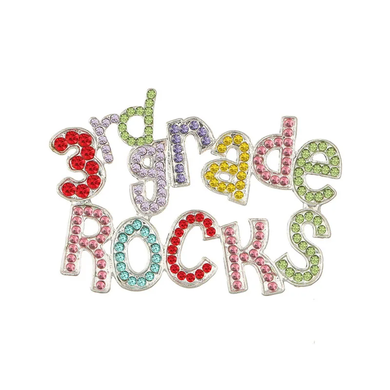 3RD GRADE ROCKS Буквы горного хрусталя flatback украшения для поделок волос Лук цветок 2 шт./упак - Цвет: 3RD GRADE ROCKS