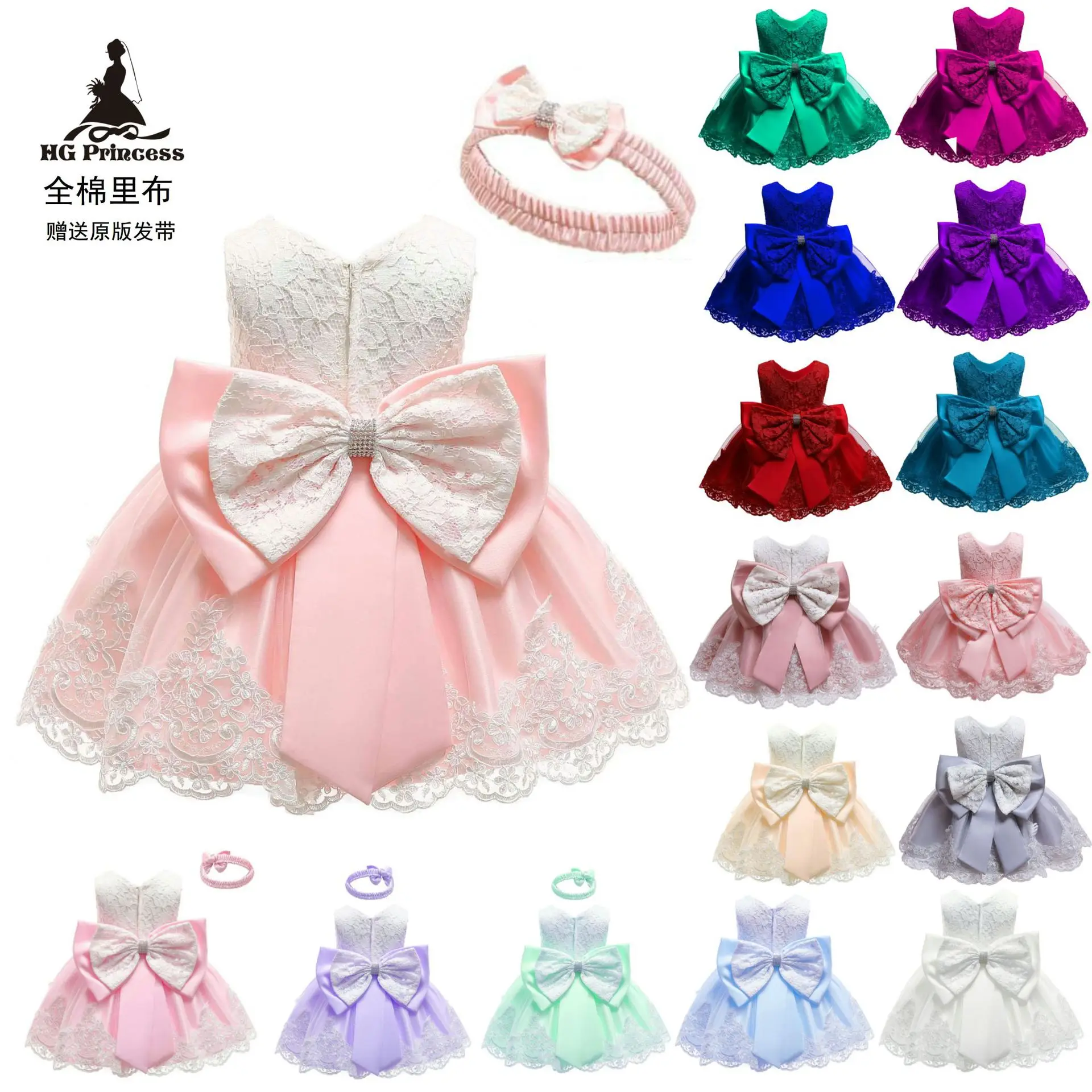 Детское нарядное платье принцессы кружевное платье с бантом для детей 1-3 лет платье для дня рождения Одежда для маленьких девочек