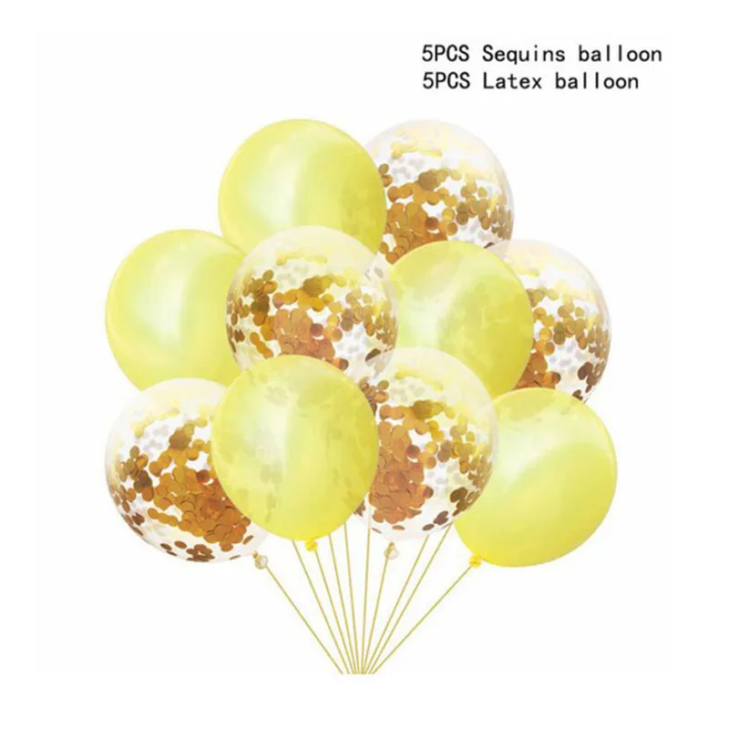 10 шт./лот 12 дюймов металлические цвета латексные шары воздушные шары с конфетти надувной шар для дня рождения Свадебная вечеринка - Цвет: yellow gold