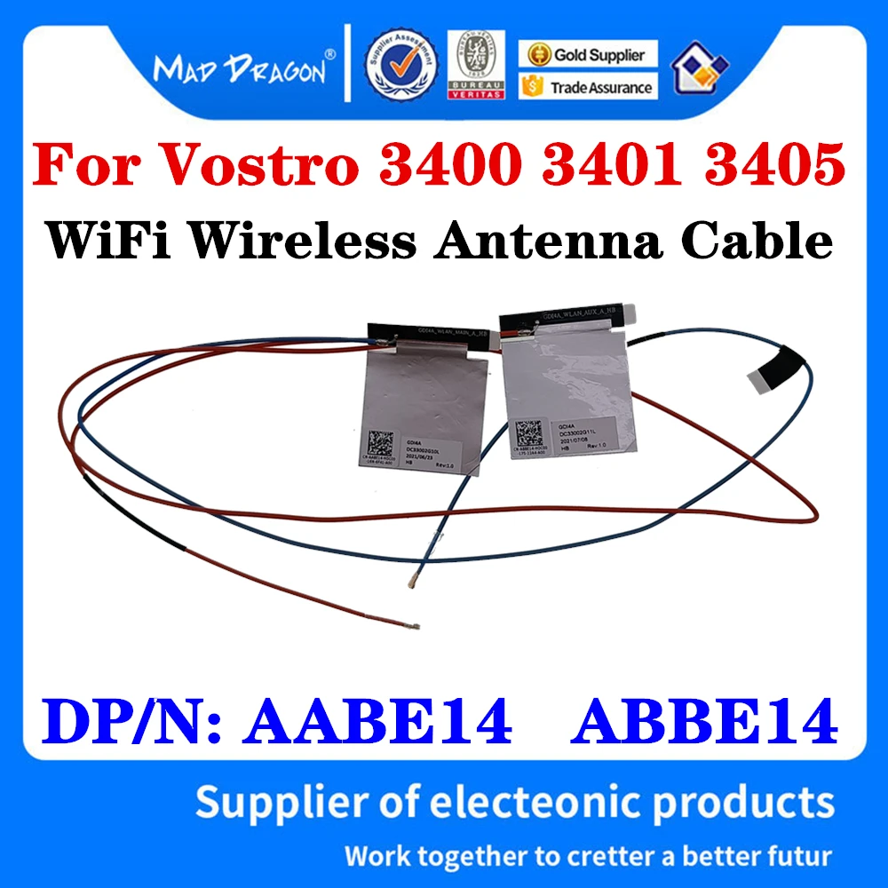 

AABE14 ABBE14 DC33002G10L DC33002G11L GDI4A для ноутбука Dell Vostro 3400 3401 3405 WiFi разъем, беспроводная антенна, кабельная линия