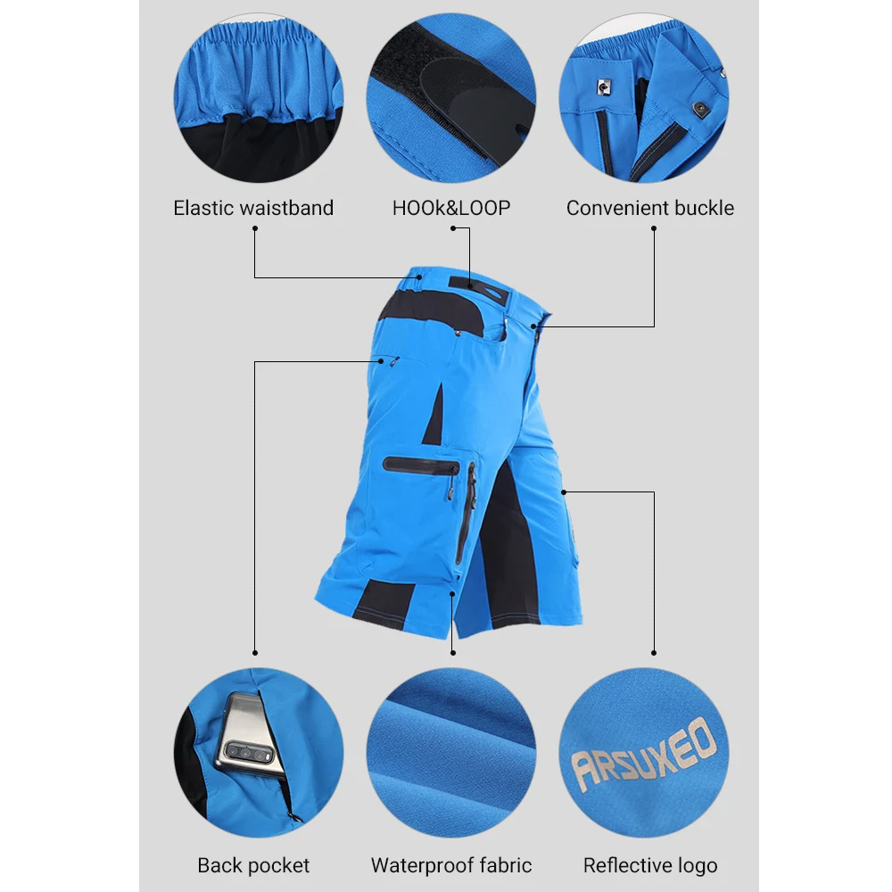 Cycling Shorts for Men MTB Bicycle Riding adjustable waist loose fit cycling shorts cycling pants cycling bib shorts