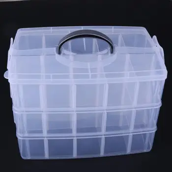 

Large Size Plastic Handheld Cosmetic Jewelry Nail Art Rhinestone Drill Organizer Box Manicure Diamond Storage Box Multi Layer