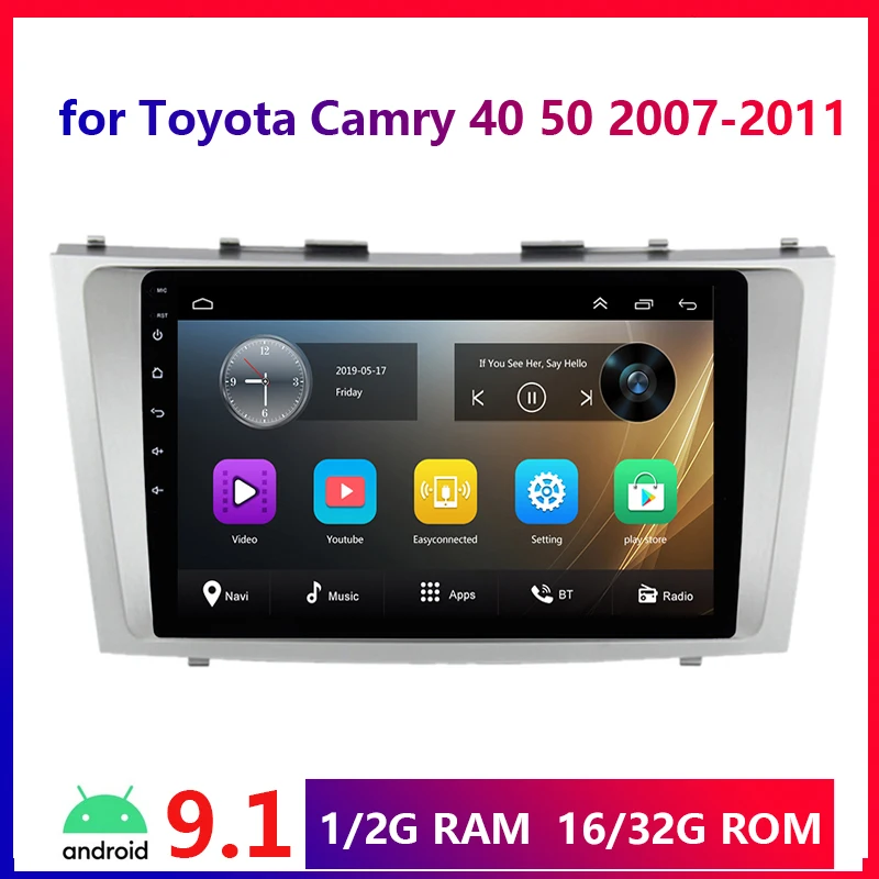 2Din Android 9 1 автомобильный мультимедийный плеер для Toyota Camry 40 50 2007 2008 2009 2010 2011 GPS
