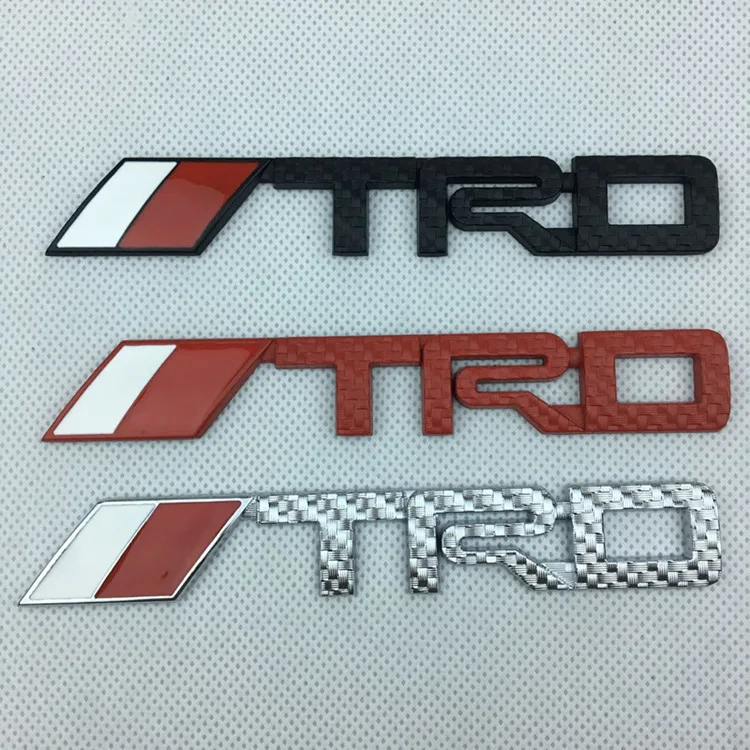 [Hot] 3PCS 14.3cm*2.2cm High Quality 3D Metal TRD Car Front Rear Emblem Trunk Badge Sticker logos Styling Black Red Silver | Автомобили и
