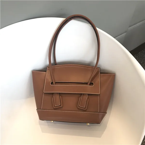 brown Kafunila Сумки из натуральной кожи для женщин роскошные сумки женские сумки дизайнерские известный бренд сумка через плечо bolsa feminina - Цвет: brown