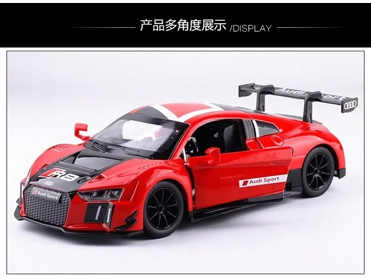 Audi R8 LMS 1:24 Scale Diecast Alloy Metal Sports Car Model Toy White Red Black Audi R8 LMS 1:24 Scale Diecast Alloy Metal Sports Car Model Toy White Red Black