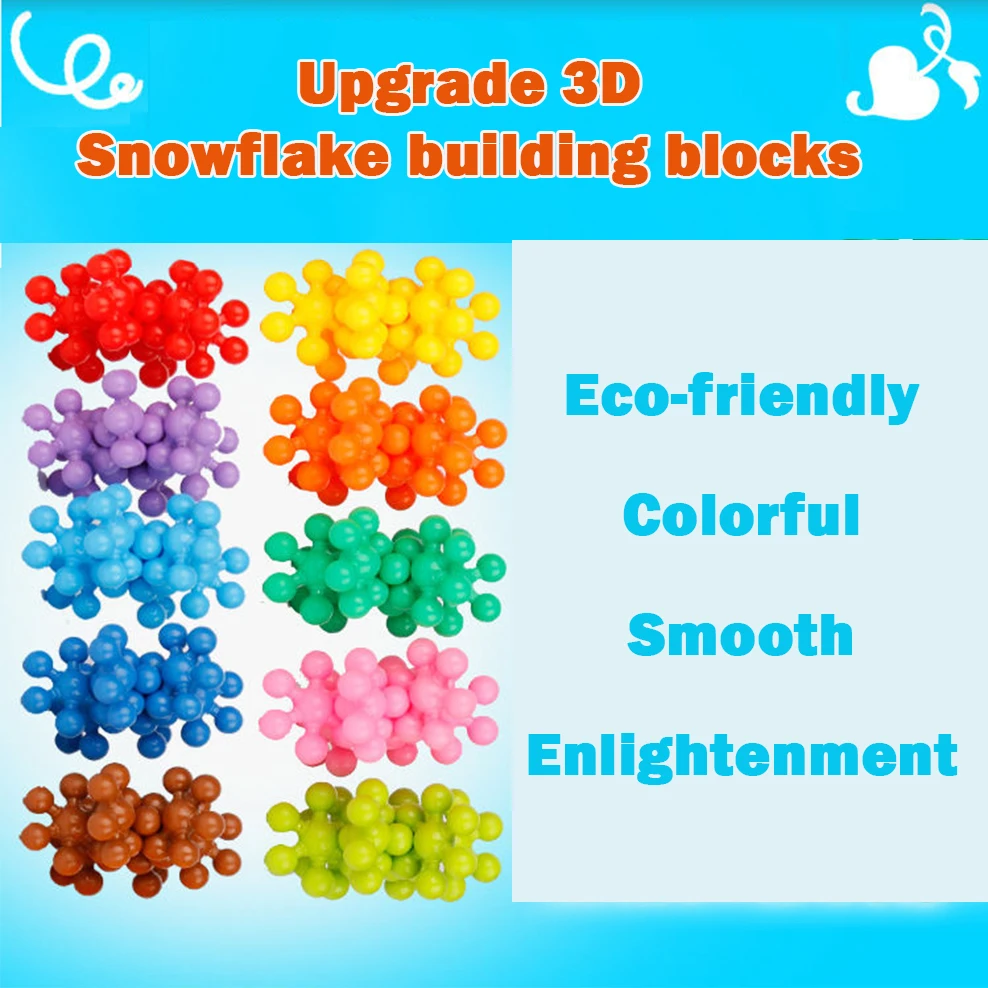 3D snowflake Plum building blocks Spin Assembly insert Building Blocks 3-7 years old children assembled toys Desktop toys