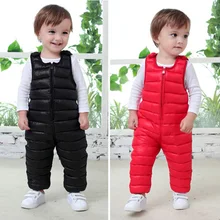 Зимние комбинезоны для маленьких мальчиков и девочек Детские теплые комбинезоны, хлопковые комбинезоны для мальчиков зимние штаны для малышей возрастом от 1 года до 4 лет