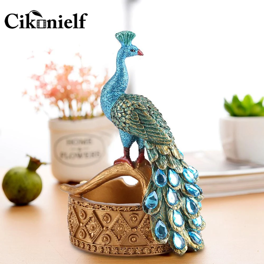 15pcs Handcraft Foam Peacock Figurine Creative Decor for Plant,Tree,Desktop