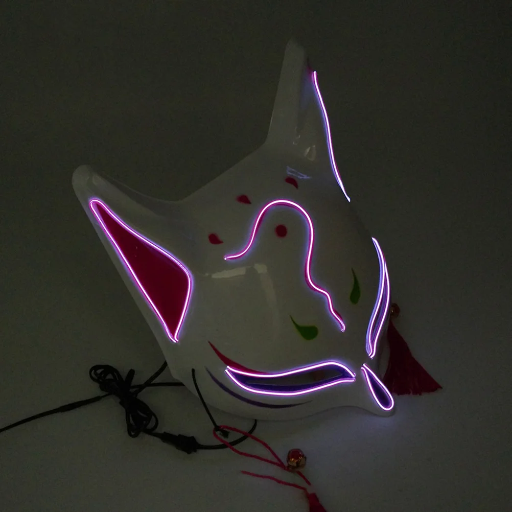 Светящаяся маска для взрослых на Хэллоуин, лисичка, светодиодный светильник, светящаяся маска, реквизит для костюмированной вечеринки, детские забавные игрушки на Хэллоуин