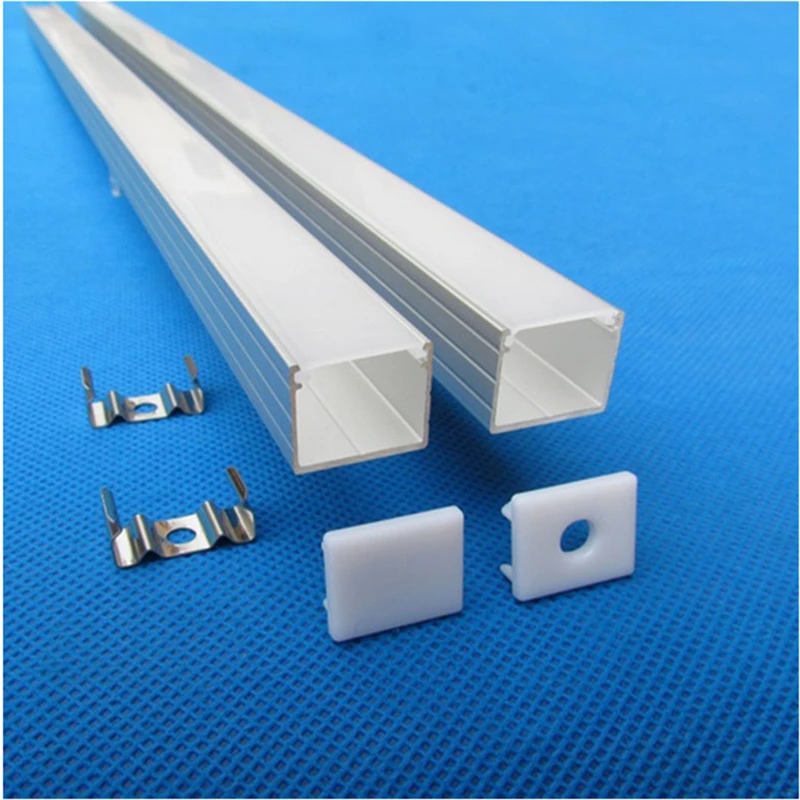 10-40 Pcs 2m 80Inch 16mm Wide 5-24v Strip 15mm High Aluminium Profile Matte Diffuser Dual Strip Cabinet Kitchen Led Channel