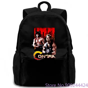 

New Contra Video Game Mens Black Retro Action Movie And Wo women men backpack laptop travel school adult student