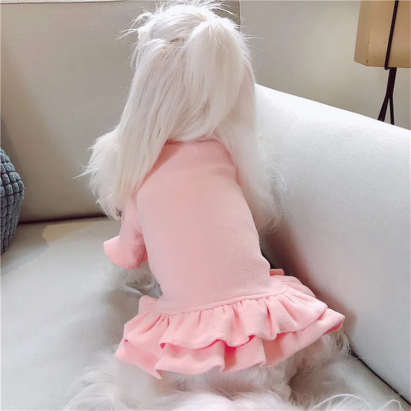 

Bottoming Skirts for Dogs Warm Autumn Winter Two Feet Tutu Dresses for Pet Clothing with Small Dog Dresses Pet Clothes