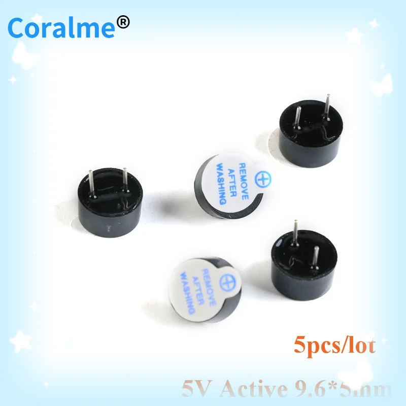5pcs 5v Active Buzzer Alarm Speaker MINI 9.6*5mm Ultra-thin SOT Plastic Tube Long Continous Beep Tone TMB9650 Integrated