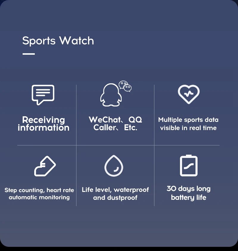 Z4 Digital Smart Sport Watch 116 Plus Color Screen Exercise Heart Rate Blood Pressure Bluetooth Monitoring In stock dropshipping