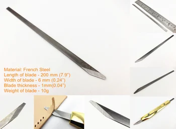 

1pc Replace Blades For Leather Craft French Brass Handle Flat Cutting Cutter Knife - Chisel Pricking Iron Punch Edger Creaser