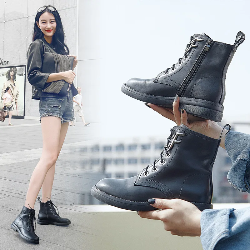 Martin Boots Women's Autumn/Winter New Korean Version Student Wears Chic Locomotive Boots English Wind Retro Short Boots