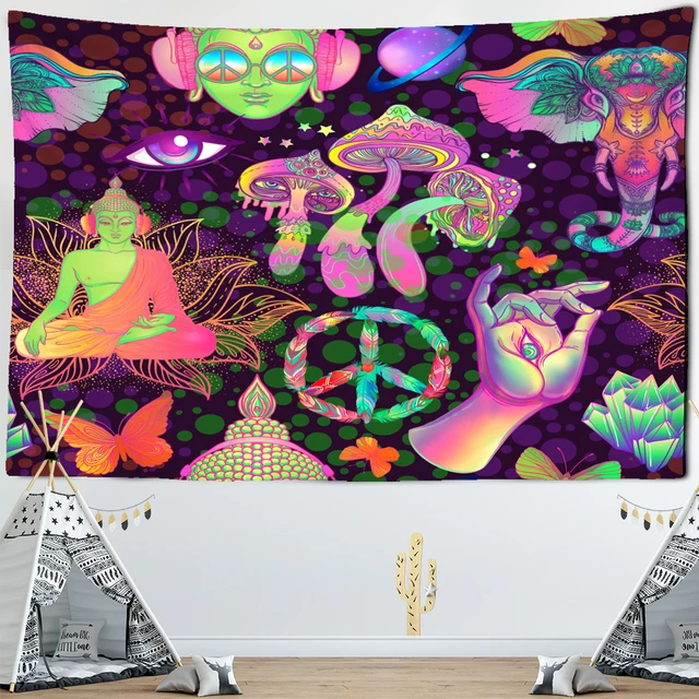 Colourful Mushroom Tapestry Wall Hanging