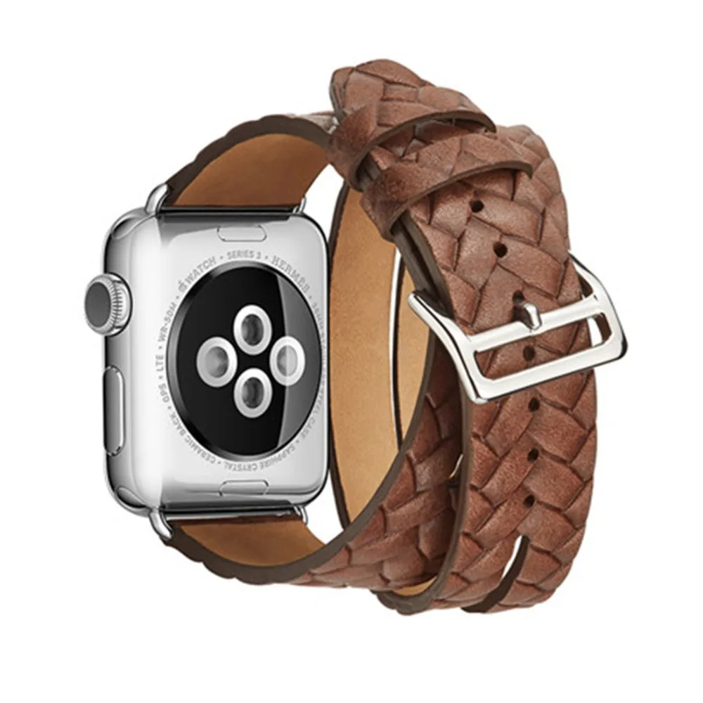 Кожаный ремешок для часов Apple, 42 мм, 38 мм, iWatch, ремешок серии 3, 2, 1, повязки на запястья-браслеты, ремень, двойной тур, ремешок для часов