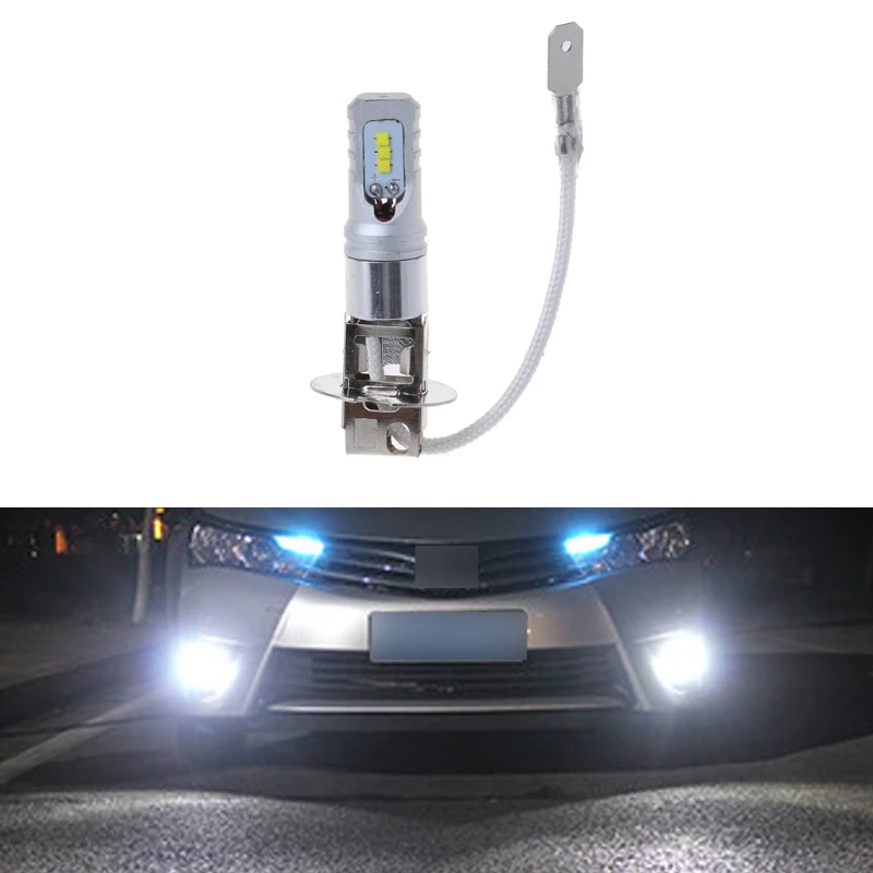 

Car-Styling Super Bright H3 LED Car Signal Light Turn Light Brake Light 80w DC12V-24V 6000K White 2018 Automobiles DRL Lamps