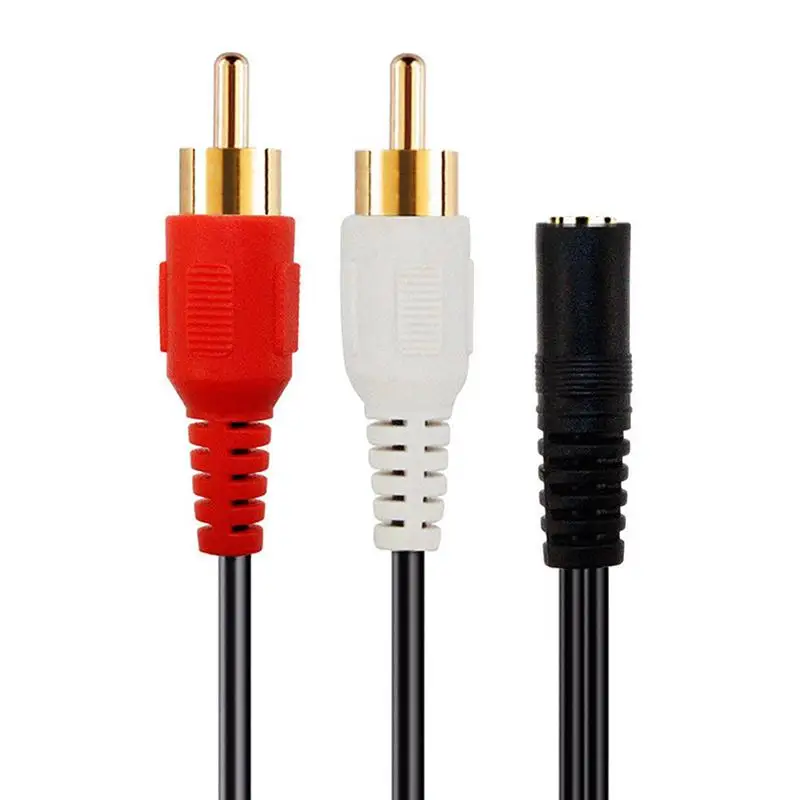 2-RCA штекер-гнездо 3 5 мм Jack Aux стерео аудио кабель адаптер конвертер Y | Электроника