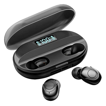 

T2 Bluetooth Headset with Three True Power Digital Display Mini 5.0 Wireless Sports Bluetooth Headset