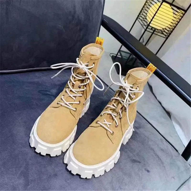 Scarpe donna/ботинки на платформе; женская обувь; Botines Mujer; chaussures femme; женские ботинки с круглым носком на шнуровке; женская обувь на высоком каблуке