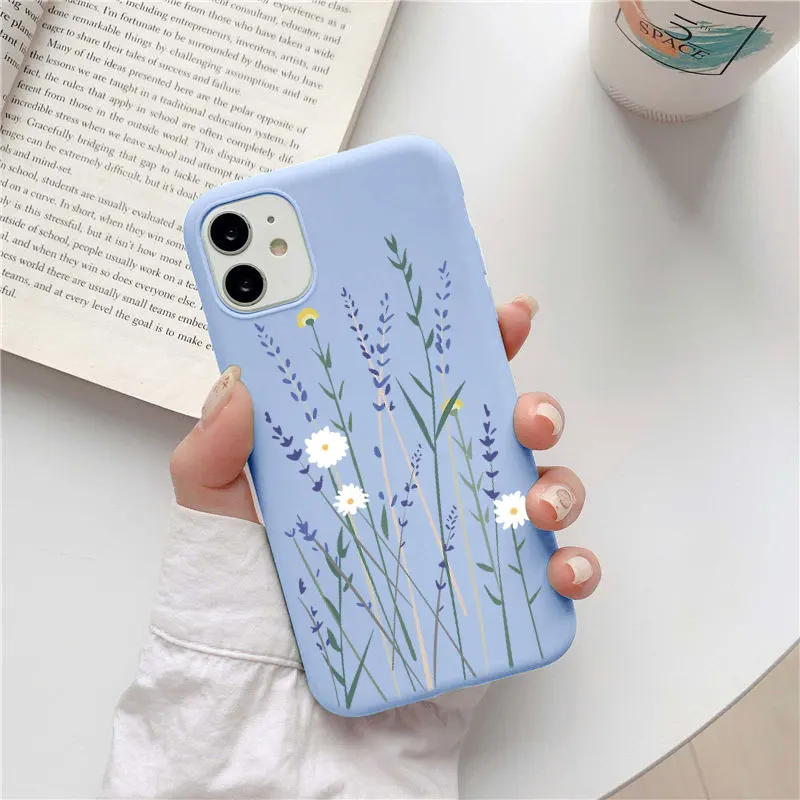 Чехол для телефона из ТПУ с изображением цветов и бабочек iPhone 11 чехлы 11Pro 12 Pro XS Max X