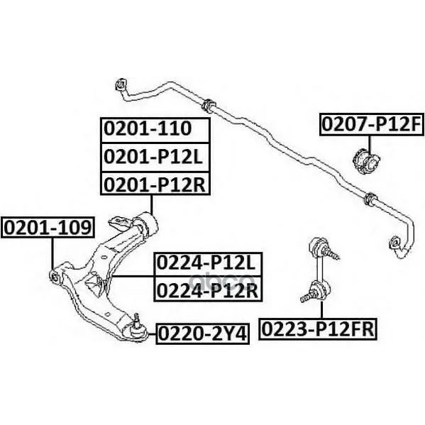 Рычаг Подвески | Перед Прав | Nissan: Primera P12nissan: Primera P12nissan Primera P12 2001- ASVA арт. 0224P12R