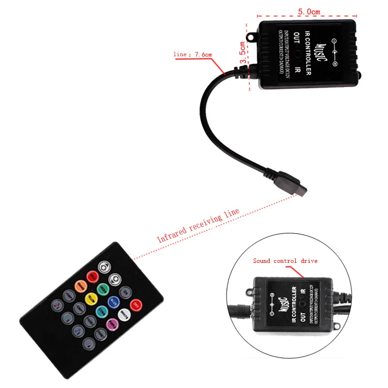 2020 Car Atmosphere Light Foot Light USB/Cigarette Lighter Remote Control Interior Decorative Ambient LED Lamp Strip Accessories