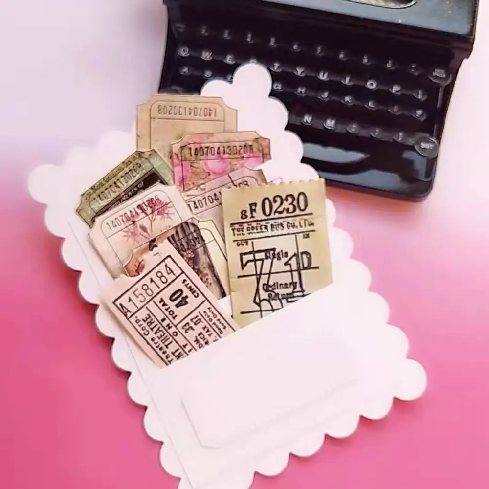 

Vintage Album Business card Bill Kraft Paper Storage Bag File Folder Free Retro Stickers Organizer School Office Stationery