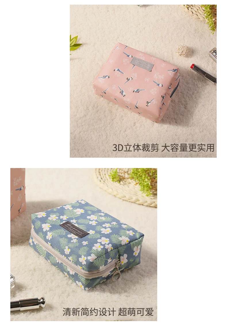 New Style Travel Wash Bag Waterproof Fashion Cotton Makeup Bag South Korea Mini Cute Cosmetics Storage Bag