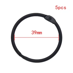 Premium Black Metal Ring Binder Set - Versatile Loose-Leaf Book Hoops for DIY Projects and Office Organization (39mm-5pcs)