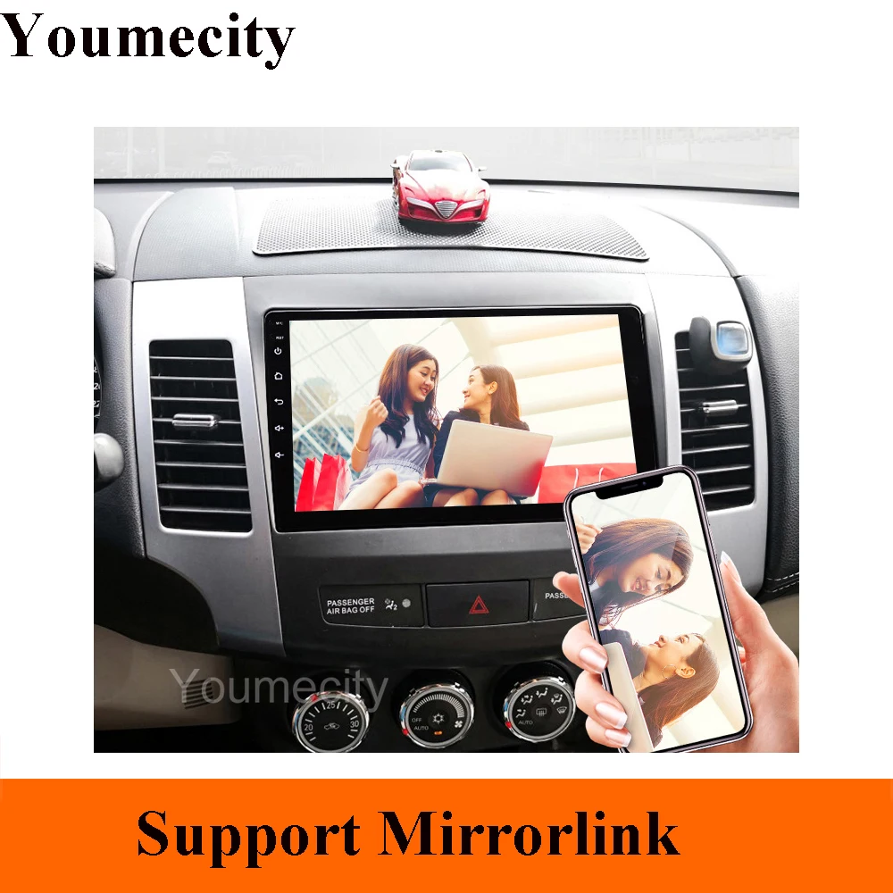 Discount Car DVD Player for Mitsubishi Outlander 2006-2013 Radio GPS Navigation BT WIFI Map 9inch Android 9.0 Octa Core 2G RAM 32GROM 5