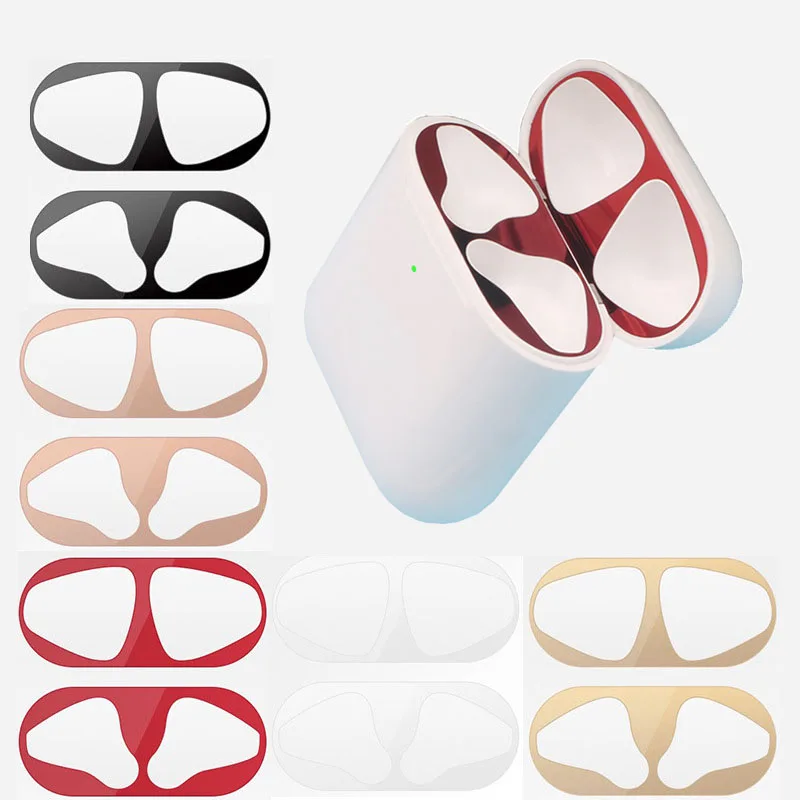 

Metal Dust Guard Sticker for Apple AirPods 2 Case Dustproof Skin Protective Sticker Earphone Inner Protector Cover for AirPods 2