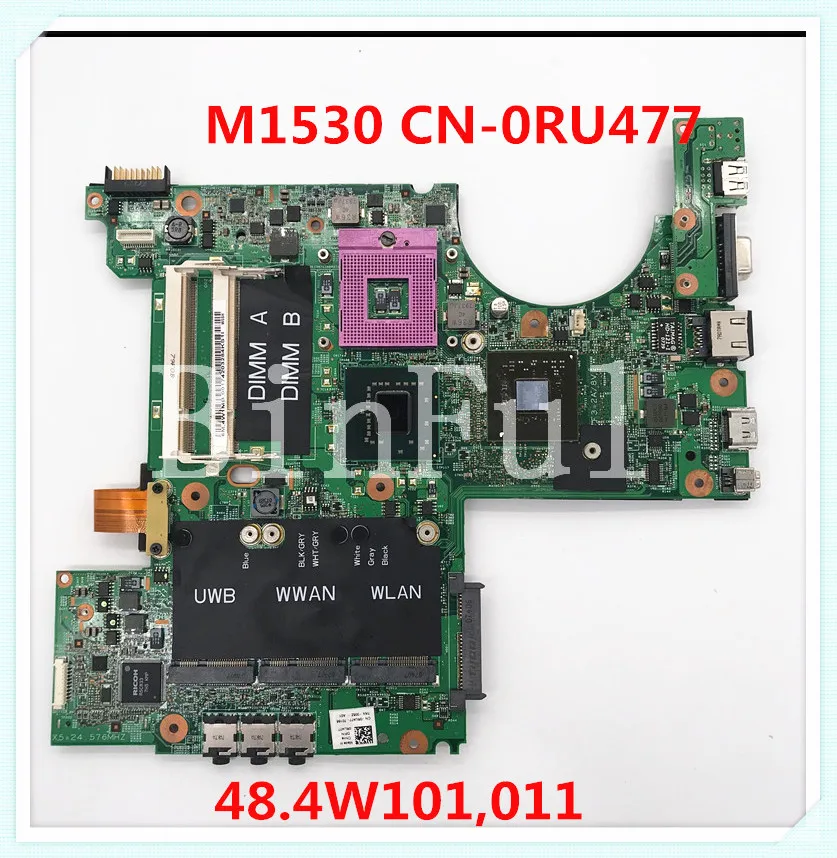 Для DELL XPS M1530 Материнская плата ноутбука PM965 48.4W101.031 CN-0RU477 0RU477 RU477 G84-601-A2 256 м DDR2100 %