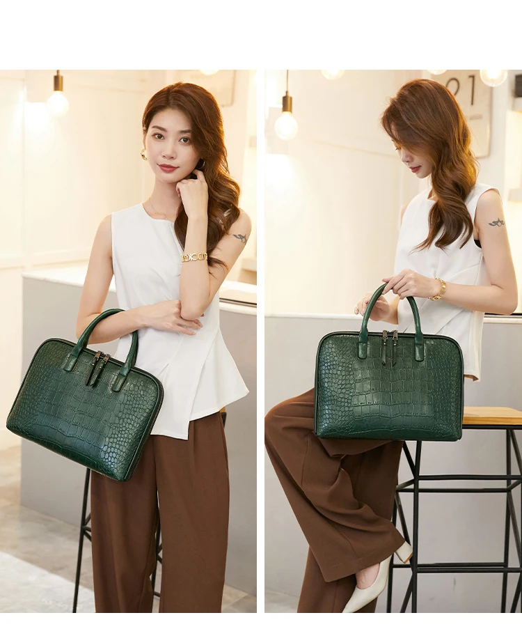 OYIXINGER New Crocodile Pattern Women Shoulder Bag Luxury Genuine Leather Handbag For Women 12