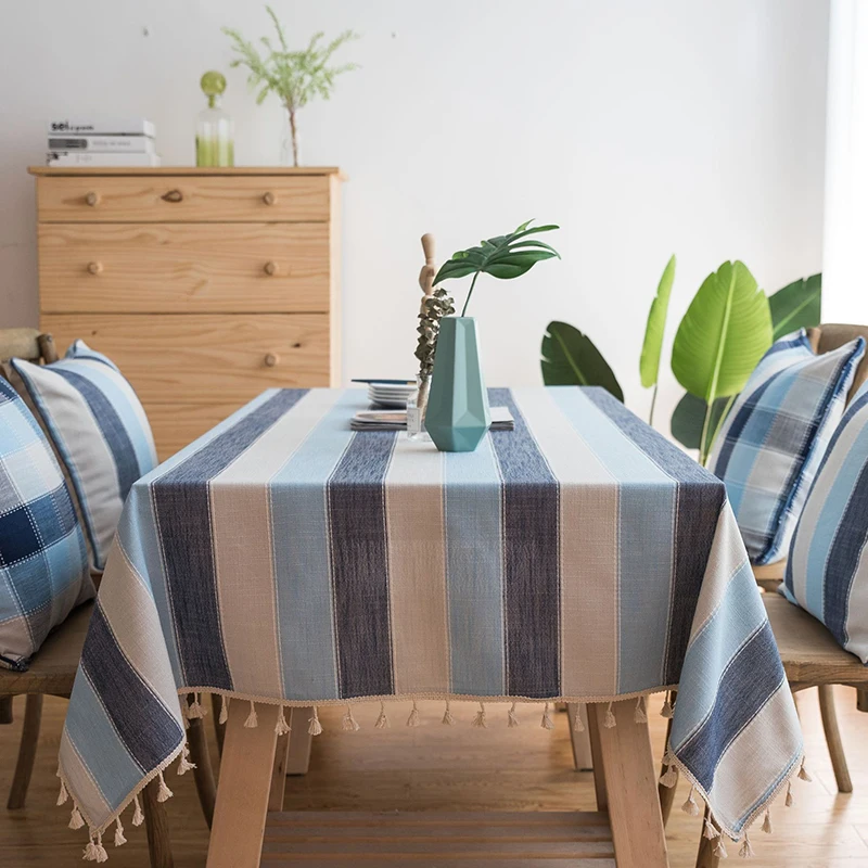  Stripe Waterproof Kitchen Table Cloth Tablecloth Rectangular Tablecloths Dining Table Cover Obrus T