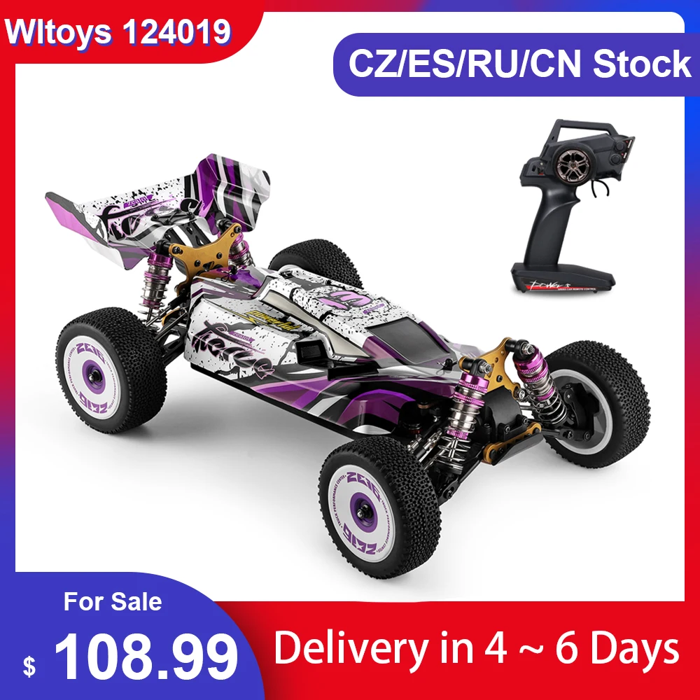 Скоростной гоночный автомобиль Wltoys 124019 60 км/ч 1/12 2 4 ГГц Радиоуправляемый для