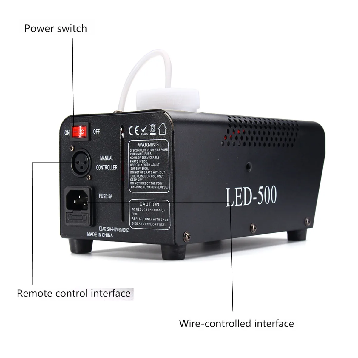 500W disco colorful smoke machine mini LED remote fogger ejector dj Christmas party stage light fog machine With Remote control