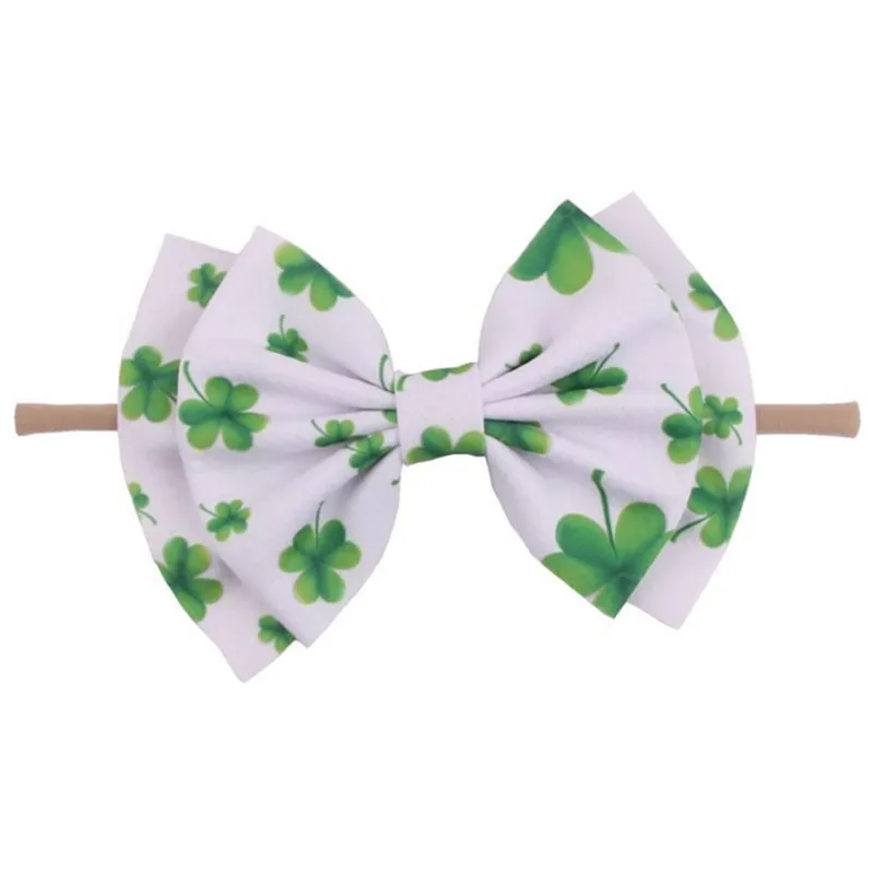 10pcs/lot Double Layer Hair Bows Elastic Nylon Headband Halloween Leopard Fruit Printed Nylon Hair Band Girls Hair Accessories