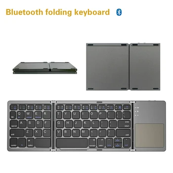 

Mini folding keyboard Bluetooth Foldable Wireless Rechargeable Keypad with Touchpad for Windows,Android,ios Tablet ipad Phone