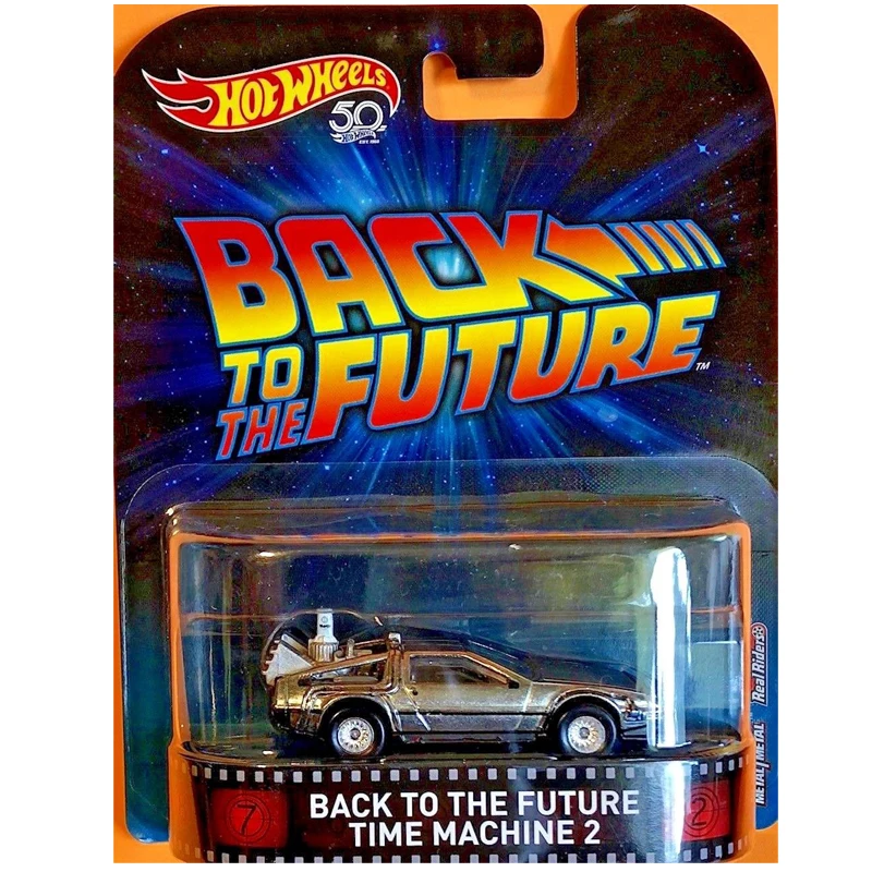BACK TO THE FUTURE TIME MACHINE 2016 Hot Wheels Retro Entertainment REAL RIDER 