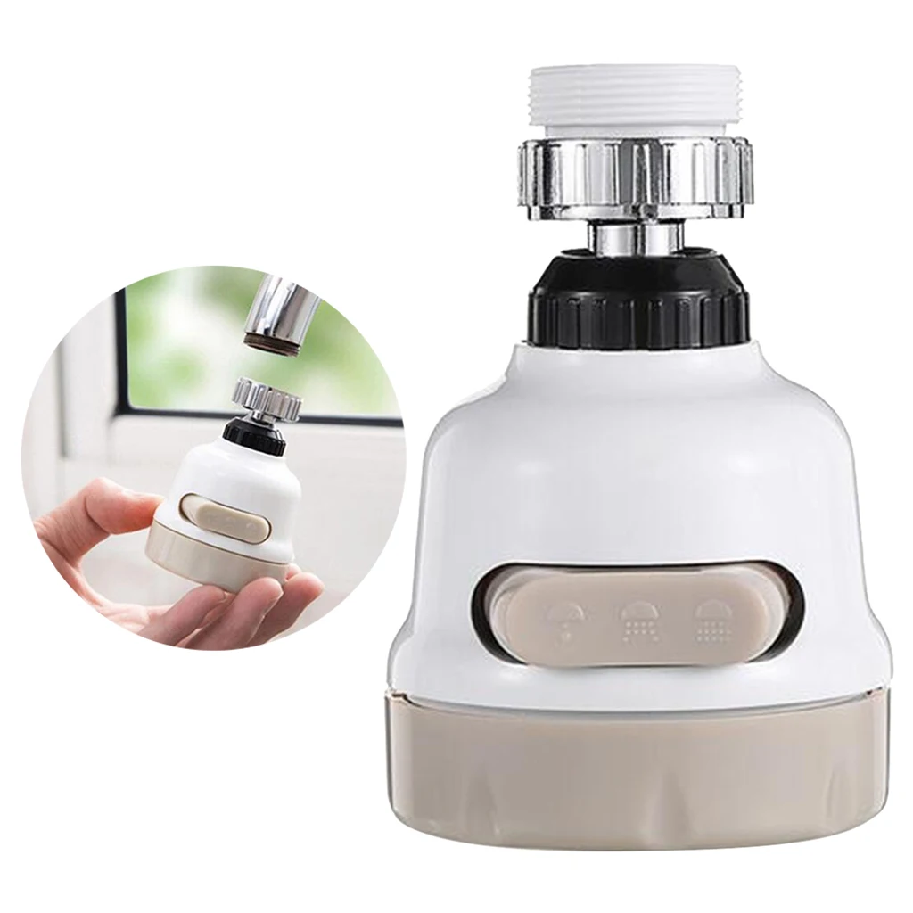 360° Swivel Faucet Tap Aerator Diffuser Nozzle Faucet Splash-Proof Filter 3 Gear Faucet Sprayer Head